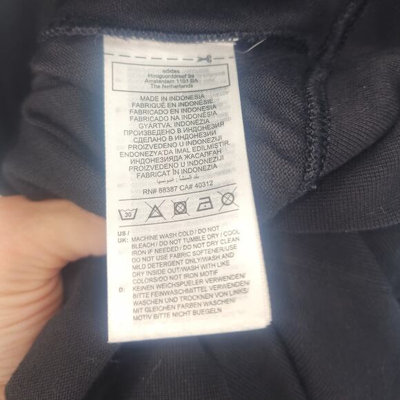 Adidas Trefoil Neon Gingham Logo Cropped Sweatshirt Black Women’s Size L - Picture 5 of 9